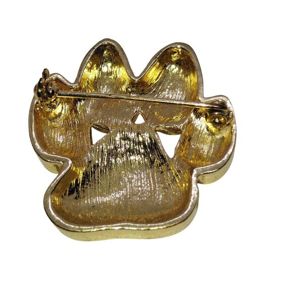 Paw print brooch with CZ stones LOOK dog lovers - Picture 3 of 4